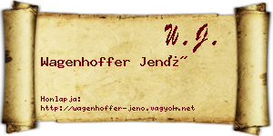 Wagenhoffer Jenő névjegykártya