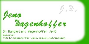 jeno wagenhoffer business card